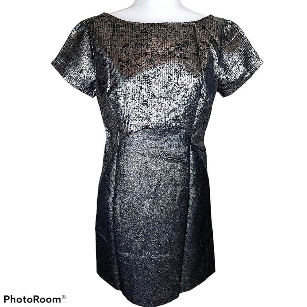 NWT Lucy & Co A-Line Dress Womens Medium Metallic Above Knee